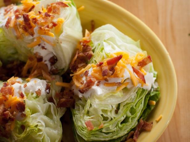 Ree Drummond's Cheddar Bacon Wedge Salad, as seen on Food Network's Pioneer Woman, Season 7.