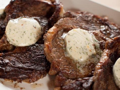 Rib Eye Steaks with Cowboy Butter