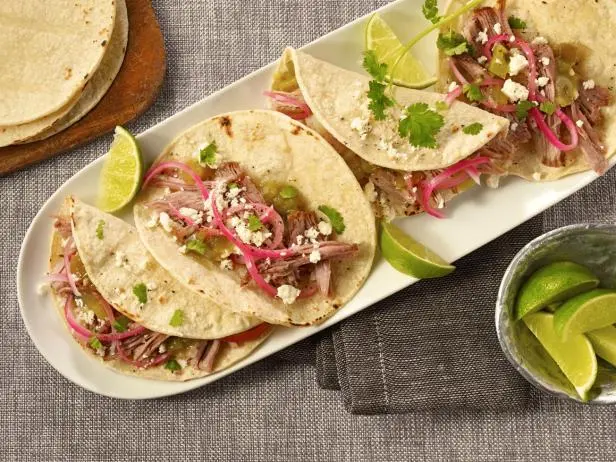 Verde Pork Street Tacos Recipe | Food Network