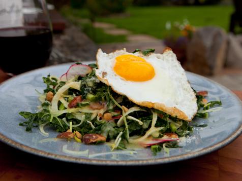 Italian Kale Slaw with Sunny-Side Up Eggs