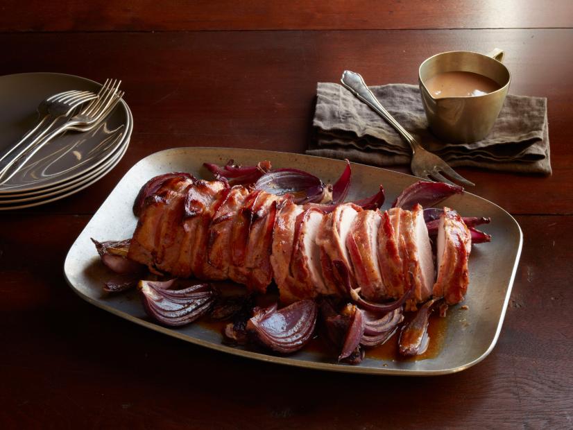 BaconWrapped Blackberry Pork Roast Recipe Food Network