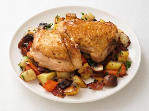 Chicken Thighs with Root Vegetable Hash