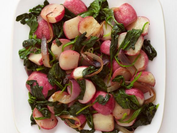 Sauteed Radishes with Spinach Recipe | Food Network Kitchen | Food Network