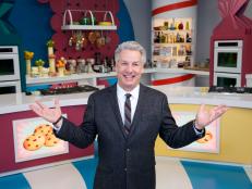 Judge and Food Network Host Marc Summers, poses for a portrait on set during the filming of Food Network's Rewrapped, Season 1.