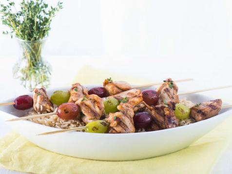 Chicken and Grape Kebabs with Thyme