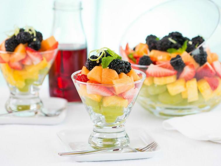 Fruit Salad with Blackberry and GingerLime Syrup Recipe Food Network