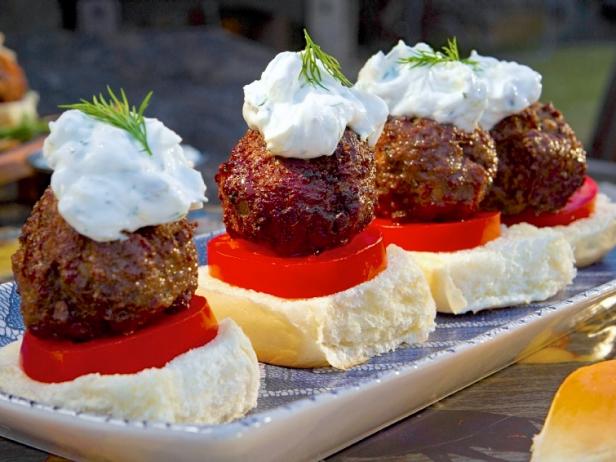 Greek Lamb Meatball Sliders with Tzatziki image