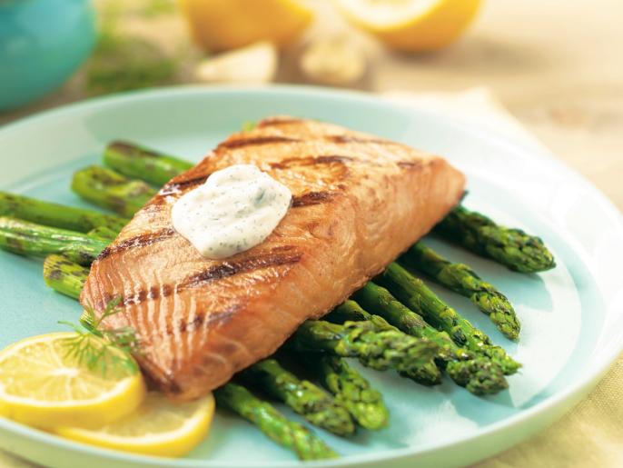 Grilled Salmon with LemonDill Sauce Recipe Food Network