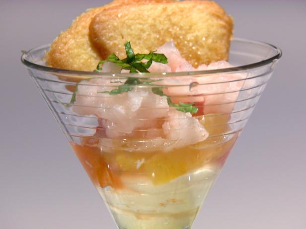 Citrus and Mascarpone Parfait with Grapefruit and Prosecco Granita