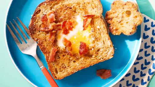 Egg-in-the-hole bacon sandwich recipe