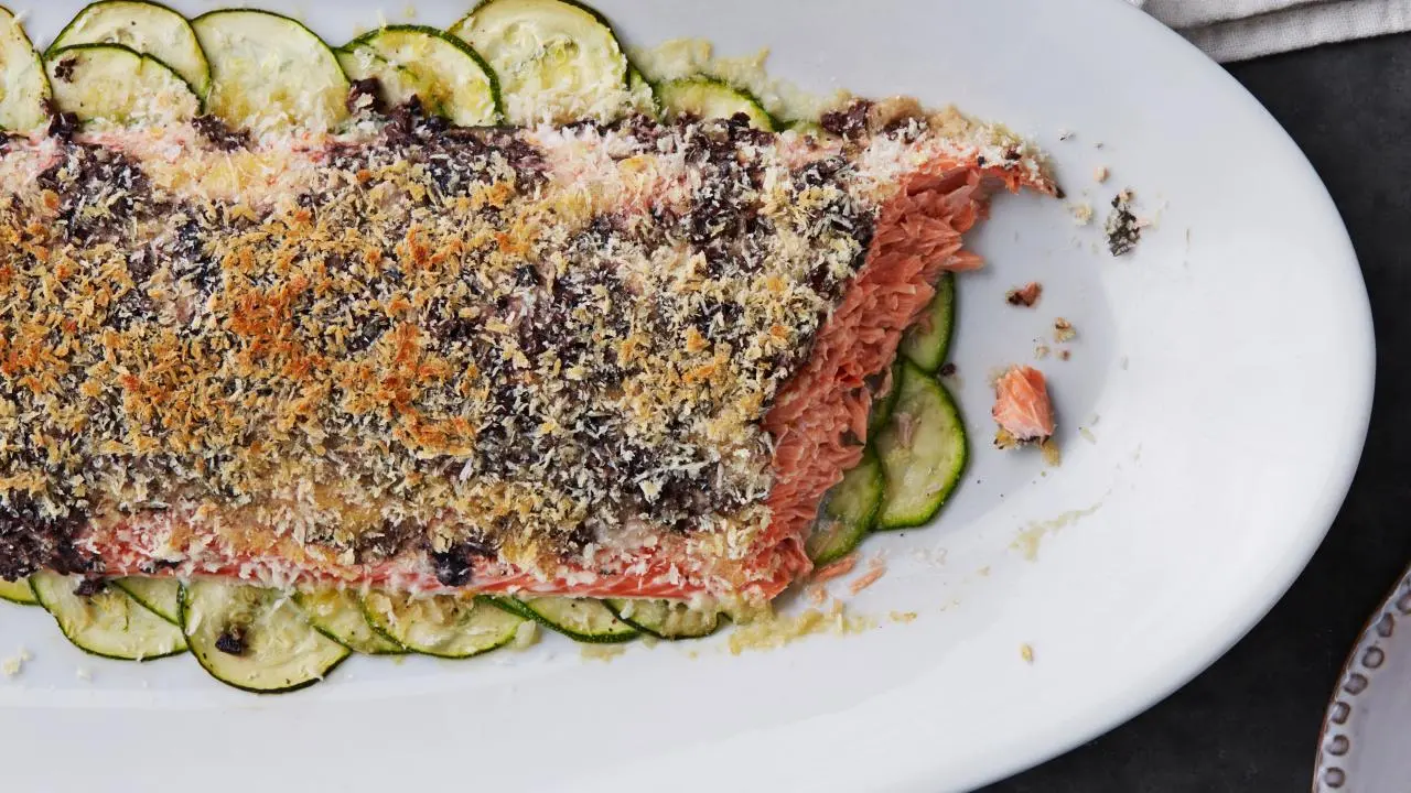 Olive Breadcrumb Salmon
