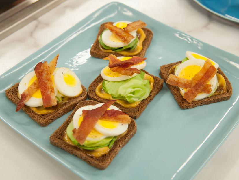 Mini Bacon and Egg Crostini, as seen on the Food Network's The Kitchen, Season 2.