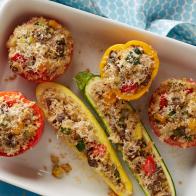 Melissa Darabian's Bulger Stuffed Summer Vegetables For Summer Produce Guide as seen on Food Network