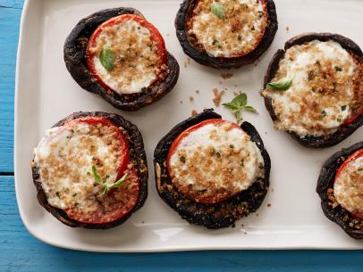 Food Network Kitchen's Healthy Cheesy Mushroom Stacks for Healthy Vegetable Side Dishes as seen on Food Network
