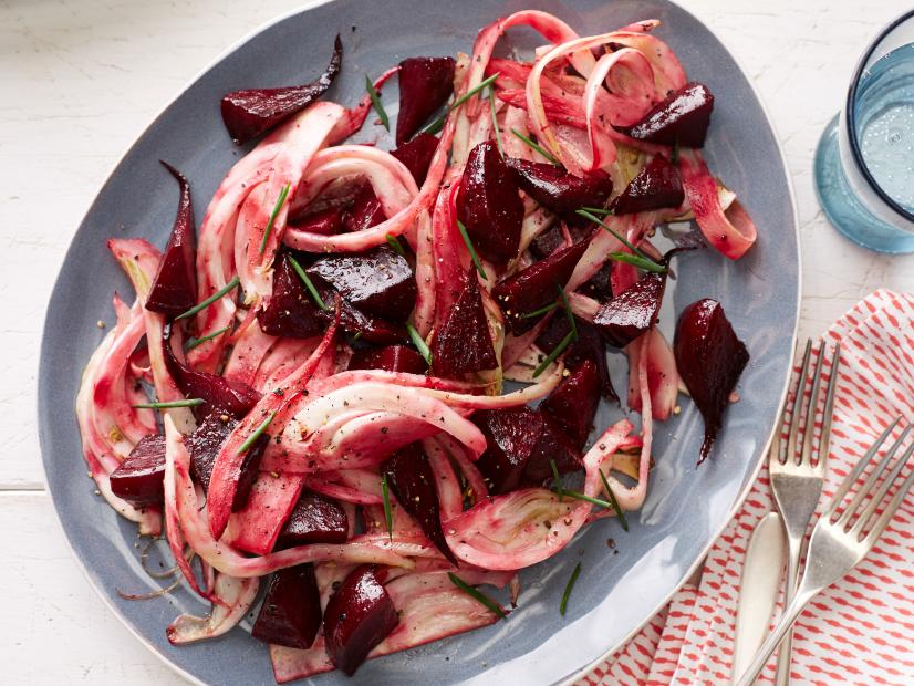 Food Network Kitchen's Healthy Roasted Beets with Warm Fennel Vinaigrette for Healthy Vegetable Side Dishes as seen on Food Network