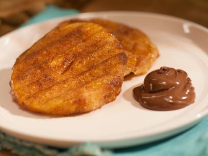 "Grilled Doughnuts with Melted Nutella" as prepared by Katie Lee, as seen on the Food Network's The Kitchen, Season 2.