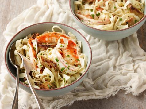 Shrimp and Artichoke Tagliatelle with Black Pepper and Pecorino