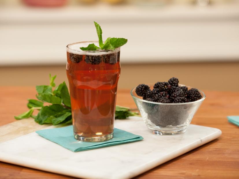 A pub drink called "Turbo" made with black currant liquor, hard cider and lager, as seen on the Food Network's The Kitchen, Season 2.