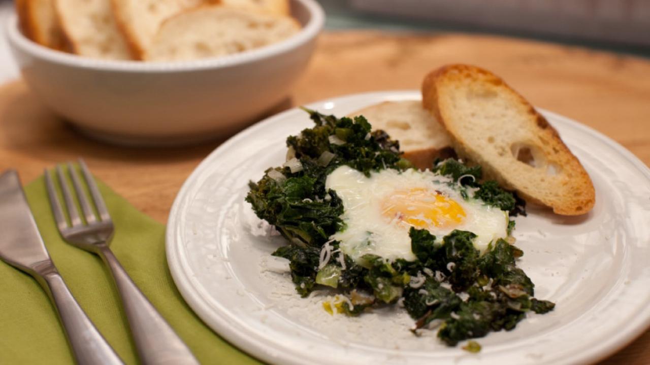 Katie's Creamy Kale and Eggs