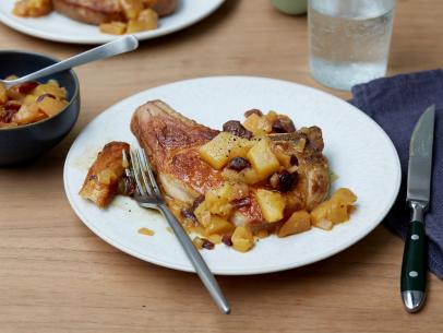 Food Network Kitchen's Pork Chops with Pear Chutney as seen on Food Network
