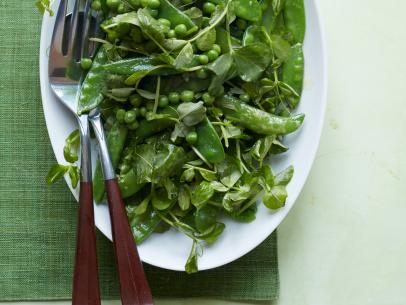 Shaved Snap Pea Salad with Goat Cheese and Dates