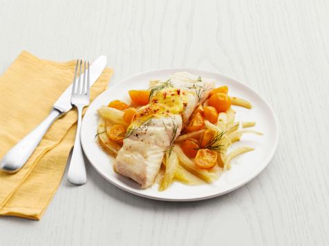 Roasted Halibut with Saffron-Fennel Butter