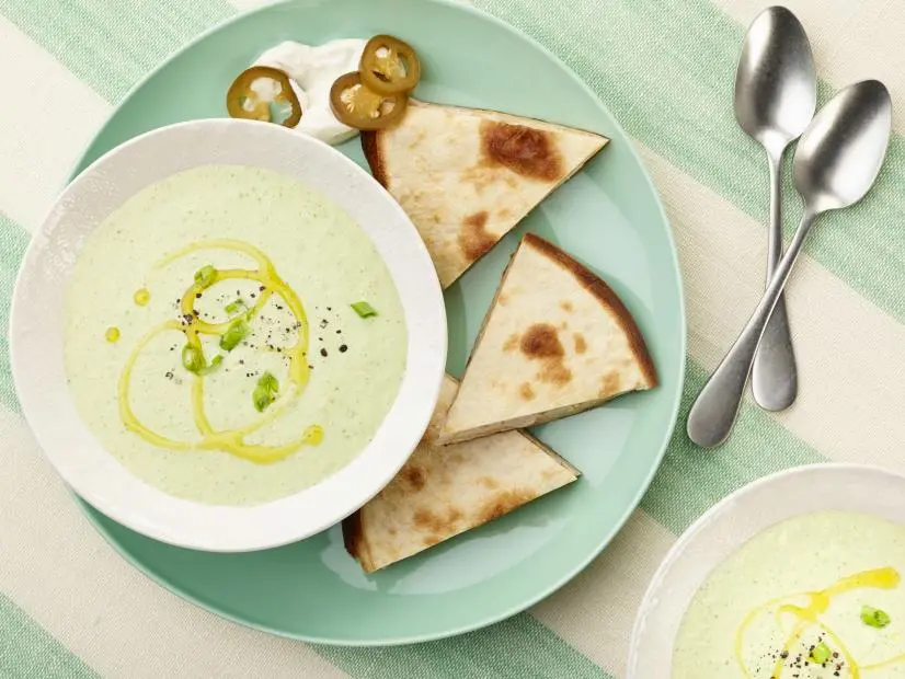 Chef Name: Food Network KitchenFull Recipe Name: 10-Minute Green Gazpacho and Smoky QuesadillaTalent Recipe: FNK Recipe: Food Network Kitchenâ  s 10-Minute Green Gazpacho and Smoky Quesadilla, as seen on Foodnetwork.comProject: Foodnetwork.com, SUMMER/APPETIZERS/PASTAShow Name: Food Network / Cooking Channel: Food Network
