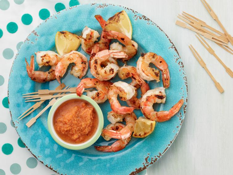 Grilled Shrimp with Grilled Tomato Cocktail Sauce Recipe | Food Network