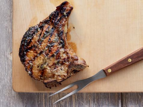 Double-Cut Pork Chops with Garlic Butter