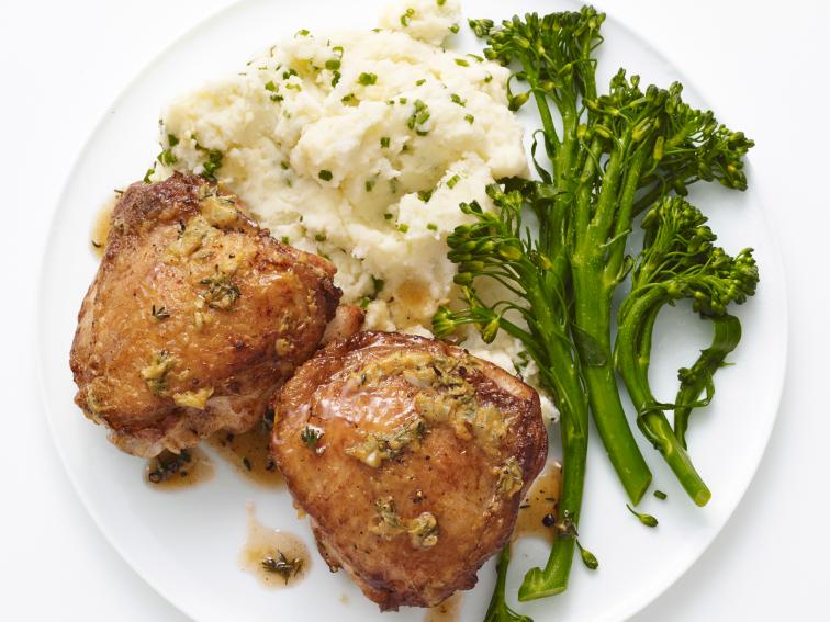 Lemon Mustard Chicken With Chive Mashed Potatoes Recipe Food Network