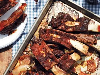 SANTA ROSA, CALIF - AUG 16, 2013:  Guy Fieri Ancho Dry-Rubbed Beef Ribs.
PHOTO BY JOHN LEE
COPYRIGHT 2013 JOHN LEE PICTURES