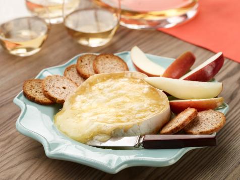 Warm Brie with Fuji Apple, Pear and Melba Toasts