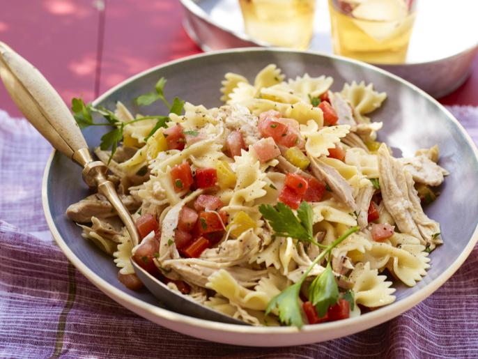 Bow Tie Pasta Salad with Chicken and Roasted Peppers Recipe Food Network Kitchen Food Network