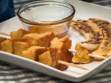 Grilled French Toast Skewers with Bananas and Honey