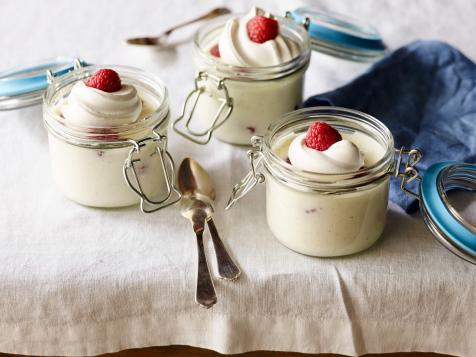 Lemon-Vanilla Bean Posset with Raspberries