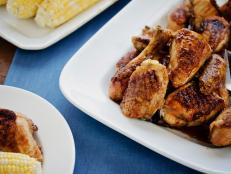 Virginia Willis' Apple Cider Grilled BBQ Chicken for FoodNetwork.com