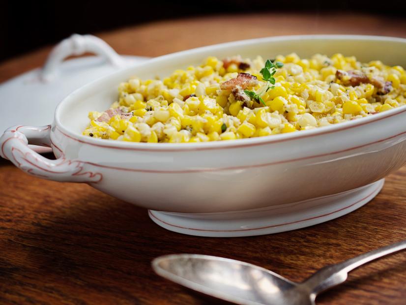 Virginia Willis' Creamed Corn with Bacon for FoodNetwork.com