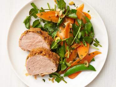 Pork Tenderloin with Sugar Snap Pea Salad Recipe | Food Network Kitchen ...