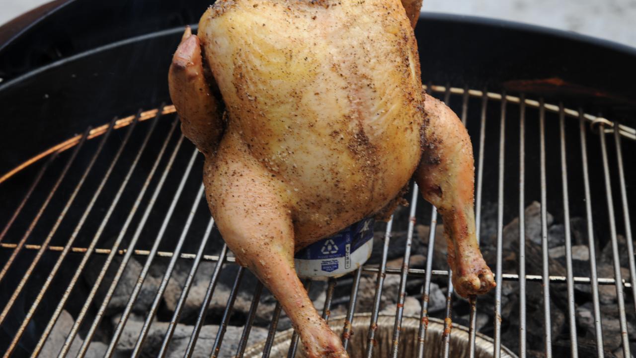 er Steel NonStick Beer Can Chicken Rack In The Grill