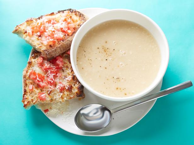 Food Network Kitchen's 10-Minute White Bean Soup with Toasted Cheese And Tomato For Beat The Clock Dinners As seen on Food Network