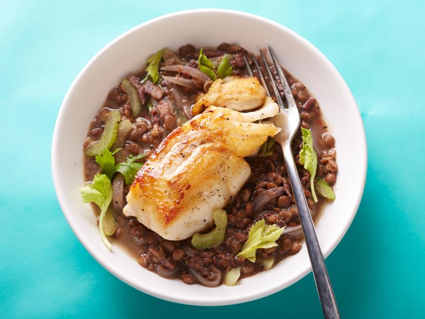 Food Network Kitchen's 25-Minute Cod with Lentils For Beat The Clock Dinners As seen on Food Network