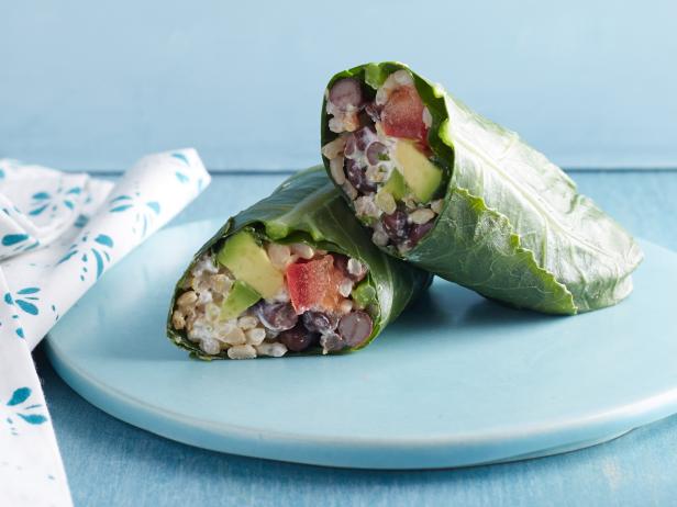 Food Network Kitchen's Collard Wrapped Bean Burritos For Bunless/Breadless Sandwiches As seen on Food Network