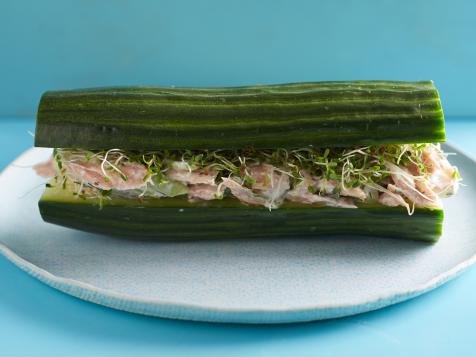 Breadless Cucumber Tuna Salad Sandwiches