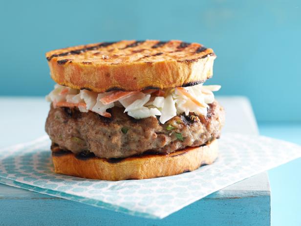 Food Network Kitchen's Turkey Burger on Sweet Potato Rounds For Bunless/Breadless Sandwiches As seen on Food Network