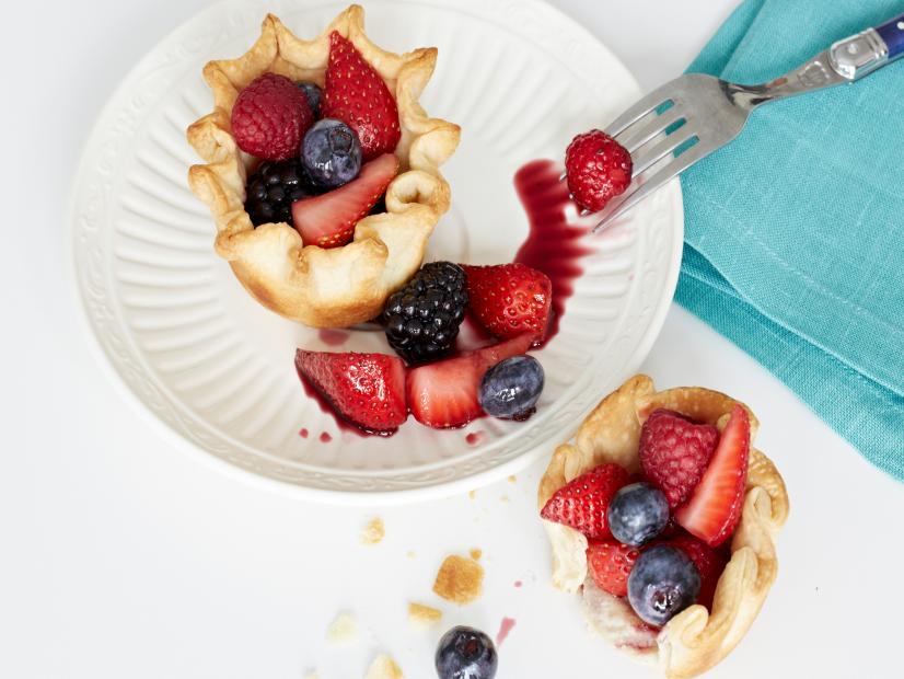 Genevieve Ko's Grape-Glazed Fresh Berry Mini Pies for Welch's, as seen on Food Network.