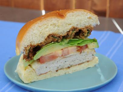 Asset Name : KC0211H_136402_392293.JPGBrand : Food NetworkCopyright Notice : ï¿½2014,Television Food Network, G.P. All Rights ReservedDescription : Marcela's Grilled Chicken Burger with Pasilla Aioli, as seen on Food Network's The Kitchen.Episode Number : 0211HKeywords : Food Network, The Kitchen, Marcela Valladolid, Grilled Chicken Burger with Pasilla AioliOrientation : LandscapeProvider : Production CompanyRights Usage Terms : OWNED - No limitations on time/term, territory or media as long as the images are only used in direct promotion of the related network(s), show and/or talent.Series Number : 200Show Code : KC0211HShow Title : The Kitchen (KC)Source : BSTV Entertainment