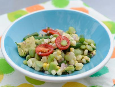Asset Name : KC0211H_136402_392312.JPGBrand : Food NetworkCopyright Notice : ï¿½2014,Television Food Network, G.P. All Rights ReservedDescription : Succotash Salad, as seen on Food Network's The Kitchen.Episode Number : 0211HKeywords : Food Network, The Kitchen, Succotash SaladOrientation : LandscapeProvider : Production CompanyRights Usage Terms : OWNED - No limitations on time/term, territory or media as long as the images are only used in direct promotion of the related network(s), show and/or talent.Series Number : 200Show Code : KC0211HShow Title : The Kitchen (KC)Source : BSTV Entertainment