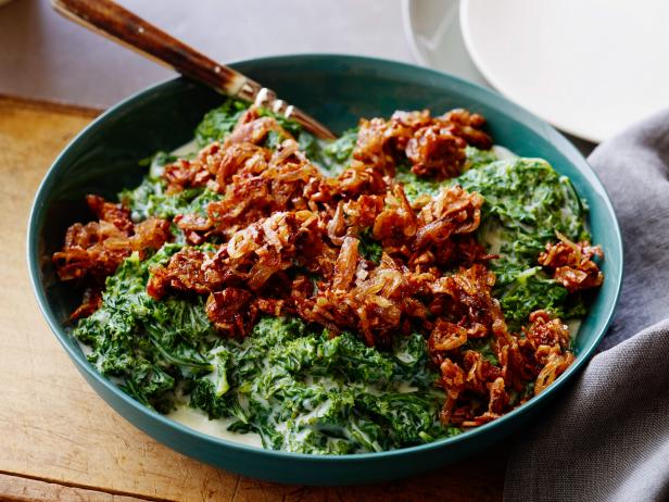 Creamed Kale with Caramelized Shallots