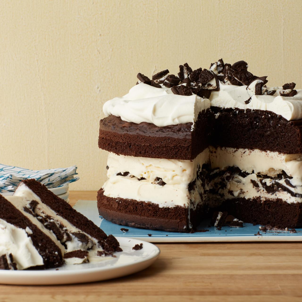 Meringue-Topped, Layered Ice Cream Birthday Cake - Simple Bites