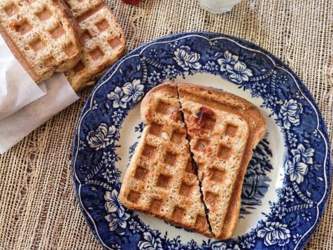 Waffle-Pressed Pizza Pockets